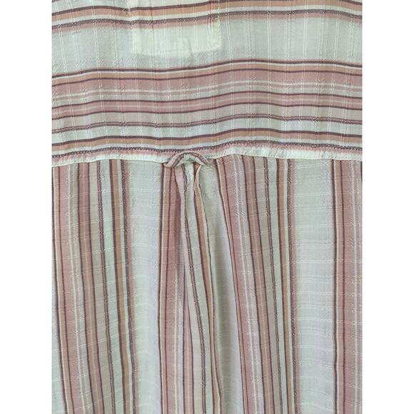 Aeropostale Shirt Cropped Button Down Striped Pink Relaxed Fit Size Small - Picture 4 of 9